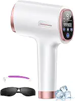 Remoção de pelos a laser para mulheres e homens, contato com resfriamento de gelo de 7,2 °C, alternativa segura e praticamente indolor ao dispositivo de depilação IPL de salão de beleza, depilação de