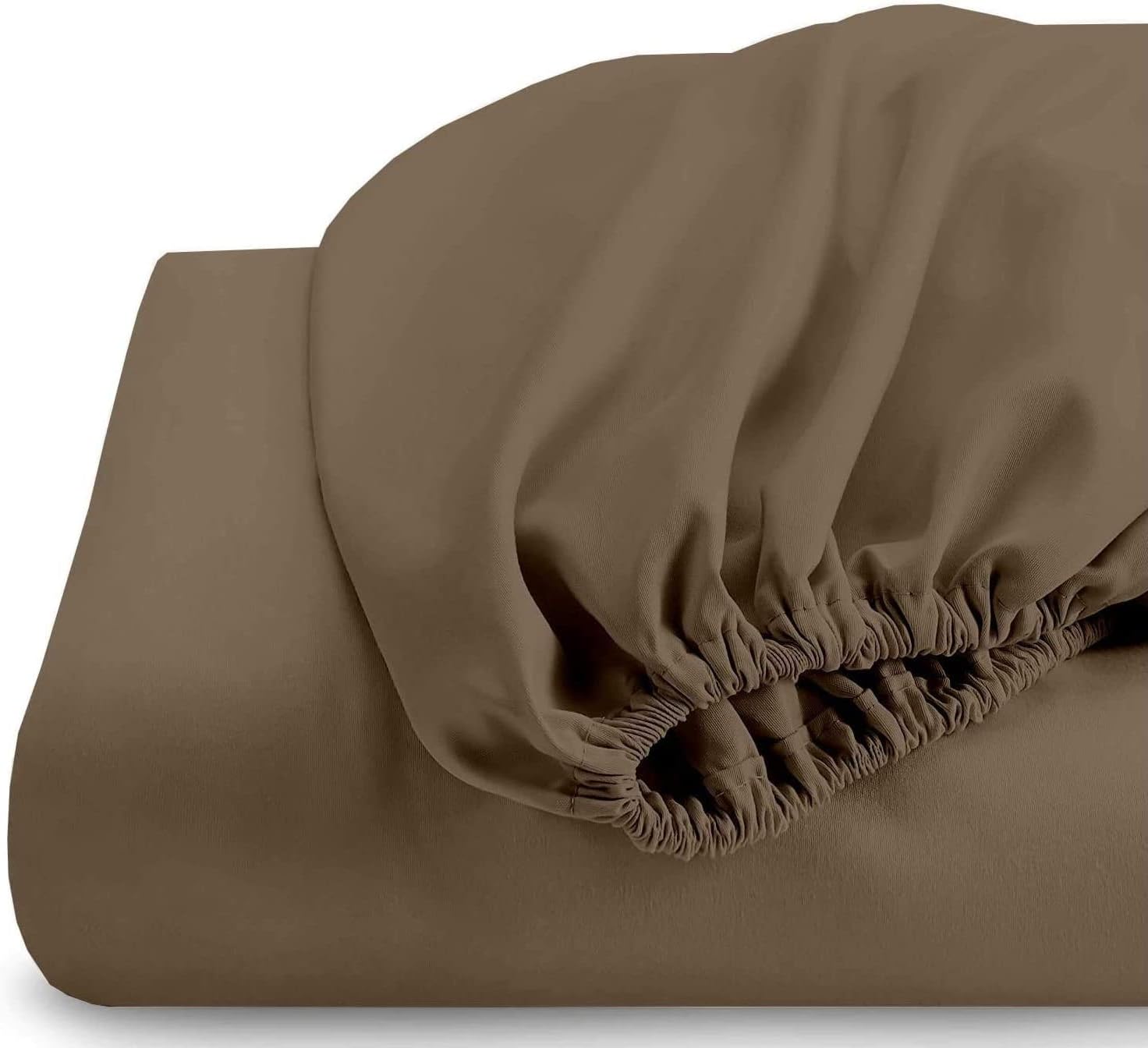 Split King Fitted Sheet for Adjustable Bed, 2-Pack Twin XL Fitted Bottom Sheets Only, 400 Thread Count 100% Cotton Fitted Sheet Taupe, Split King Fitted Sheet Fit Upto 16" Deep Mattress