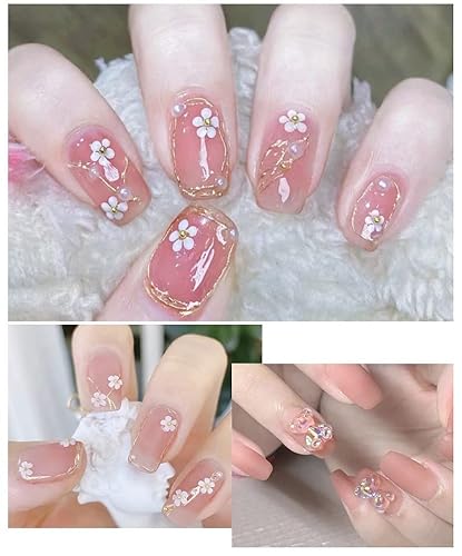 2 Box Acrylic 3D Colorful Flower Butterfly Nail Mix Sizes Tiny Spring Blossom Flowers Polar Butterfly Round Bead For Nail Art Tweezer Pen Diy Jewelry Accessorie Craft (2 Boxes Flower) #TOP5