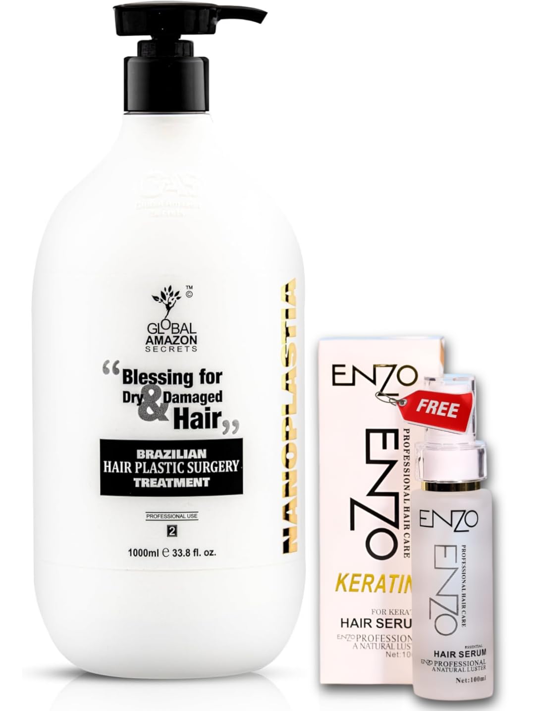 Original Nanoplastia Treatment 1000 Ml With FREE ENZOSerum 100ml | All Frizz-Free Shiny And Straight Hairs Upto 6 Months | PROFESSIONAL Use-picture-53