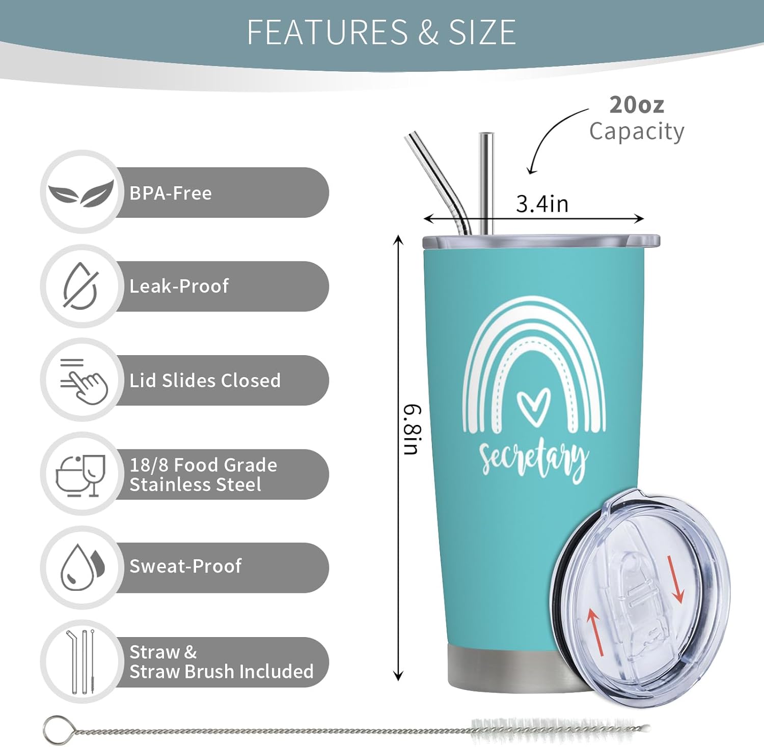 Secretary Gifts for Women, Secretary Appreciation Day Gifts, School Secretaries Gift for Women, Gift for Secretaries 20oz Tumbler - Image 2