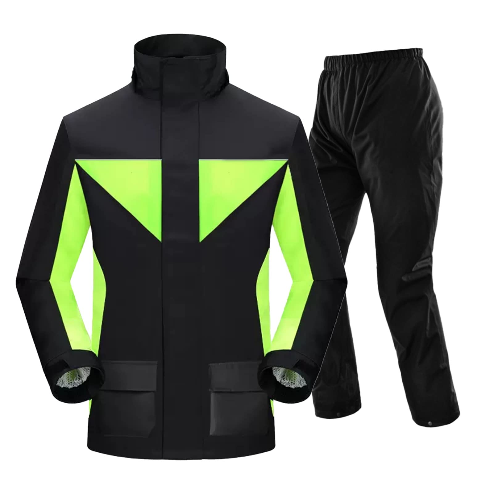 oiujhgCDS Raincoats, Unisex Cycling Rainwear Windproof Hooded Jackets Lightweight Breathable Rain Gear(A,XXL)