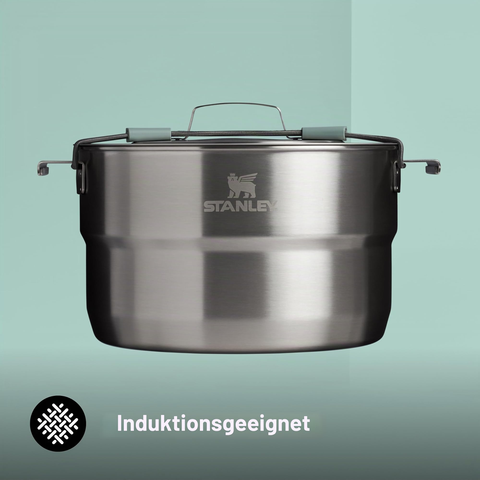 Stanley 1913 Wildfare Full Serve Cookset 3.78L - Shale/Charcoal | Edelstahl-Camp-Kochset - Packbar - Spülmaschinenfest - BPA-frei - Für Camping und Wandern