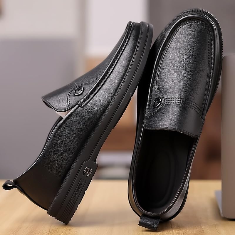 Men's Loafers Business Casual Slip-ons Low-top Leather Shoes Men Comfortable Soft Sole Breathable Shoes3
