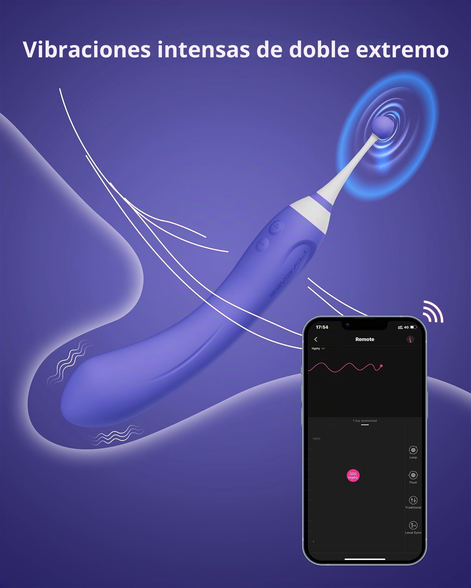 LOVENSE Hyphy Vibradorador Mujer y Estimulador de Clítoris Punto G Pezones | Vibrador Doble Multifuncional 3 en 1 Vibradores para Mujer con Mando a Distancia, Juguetes Eróticos para Pareja Sexuales IPX7