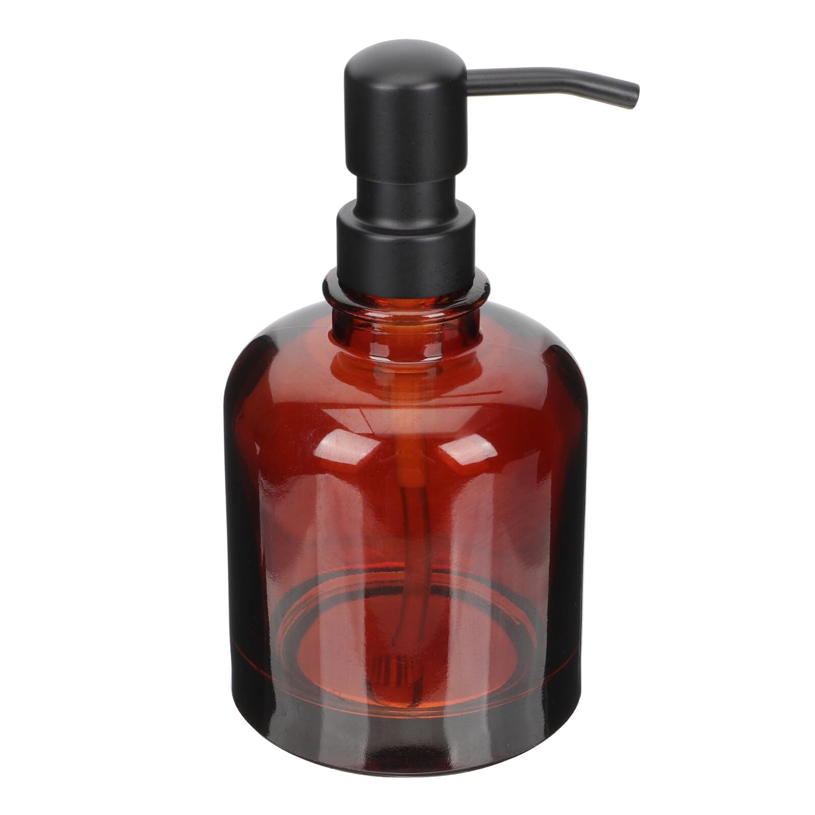 Dosatore Sapone Liquido in Acciaio Inossidabile Bottiglia Marrone Dispenser Shampoo e Balsamo Pompa Resistente per Bagno e Cucina Design Compatto e Stabile