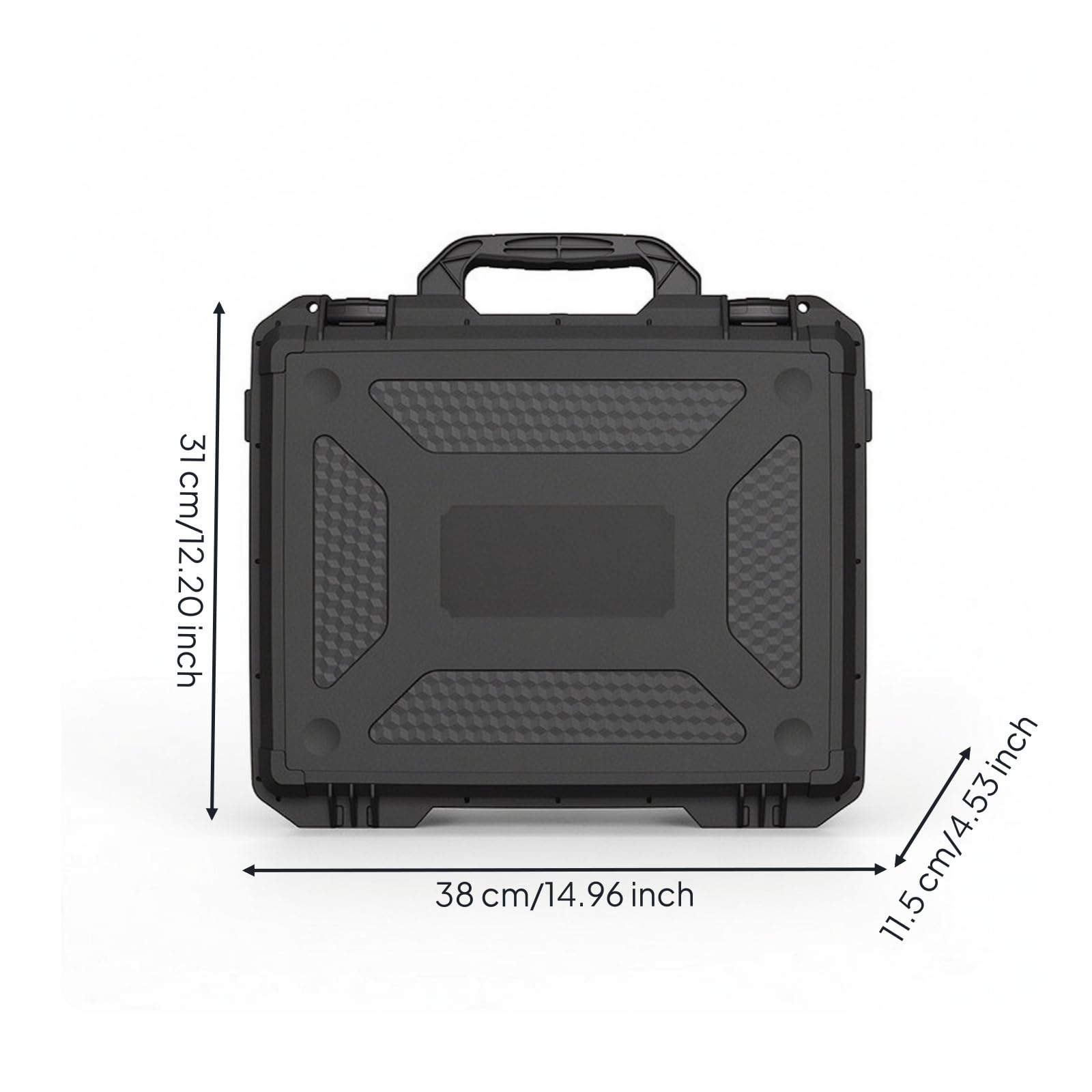 Maletín Rígido Protector Caja de, Caja De Herramientas De Plástico, Modelo 4350B, Dimensiones Externas 380 310 115MM, Color Negro