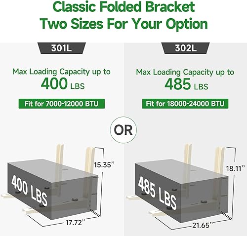 Miniatura 4 de Soporte de montaje en pared dividida plegable para mini split AC 7000 BTU a 12000 BTU