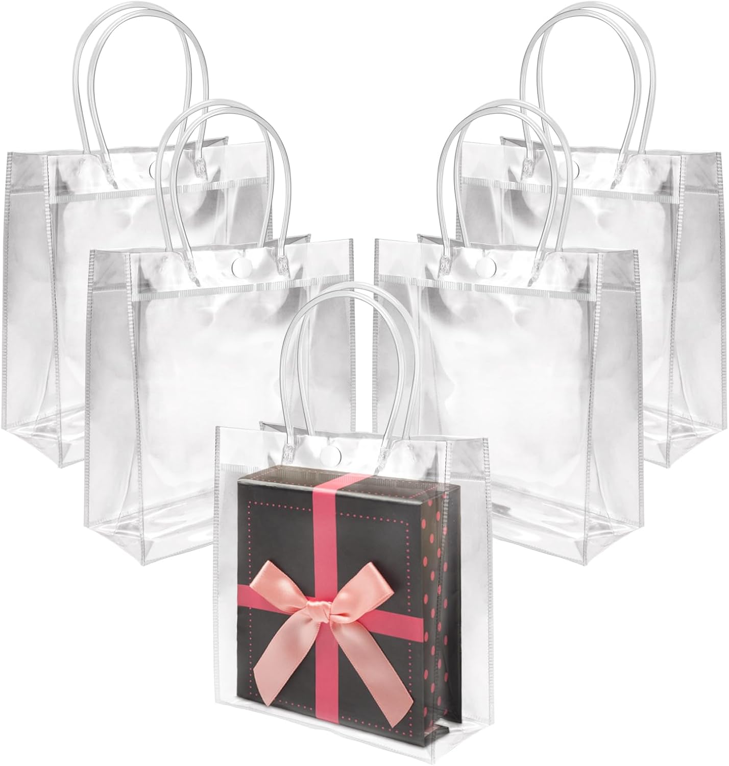 BadenBach 18 PCS Clear Gift Bags with Handles,5.9" x 6.3" x