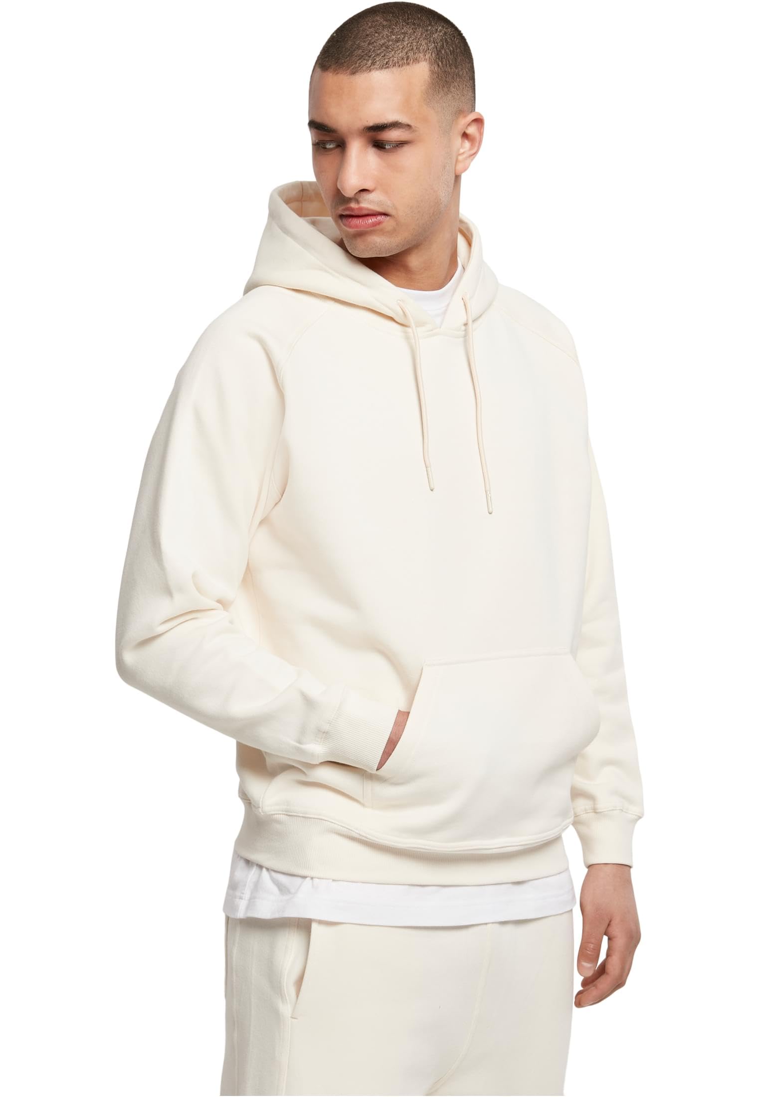 Urban Classics Men's Blank Hoody Jumper, Whitesand, S
