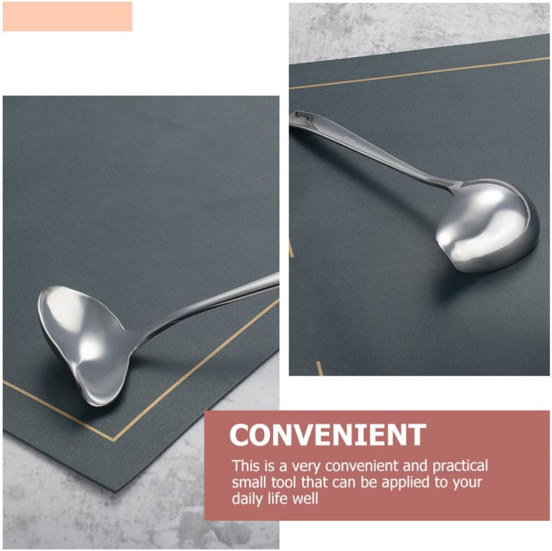 Stainless Steel Sauce Spoon with Pouring Spout for Gravy Serving