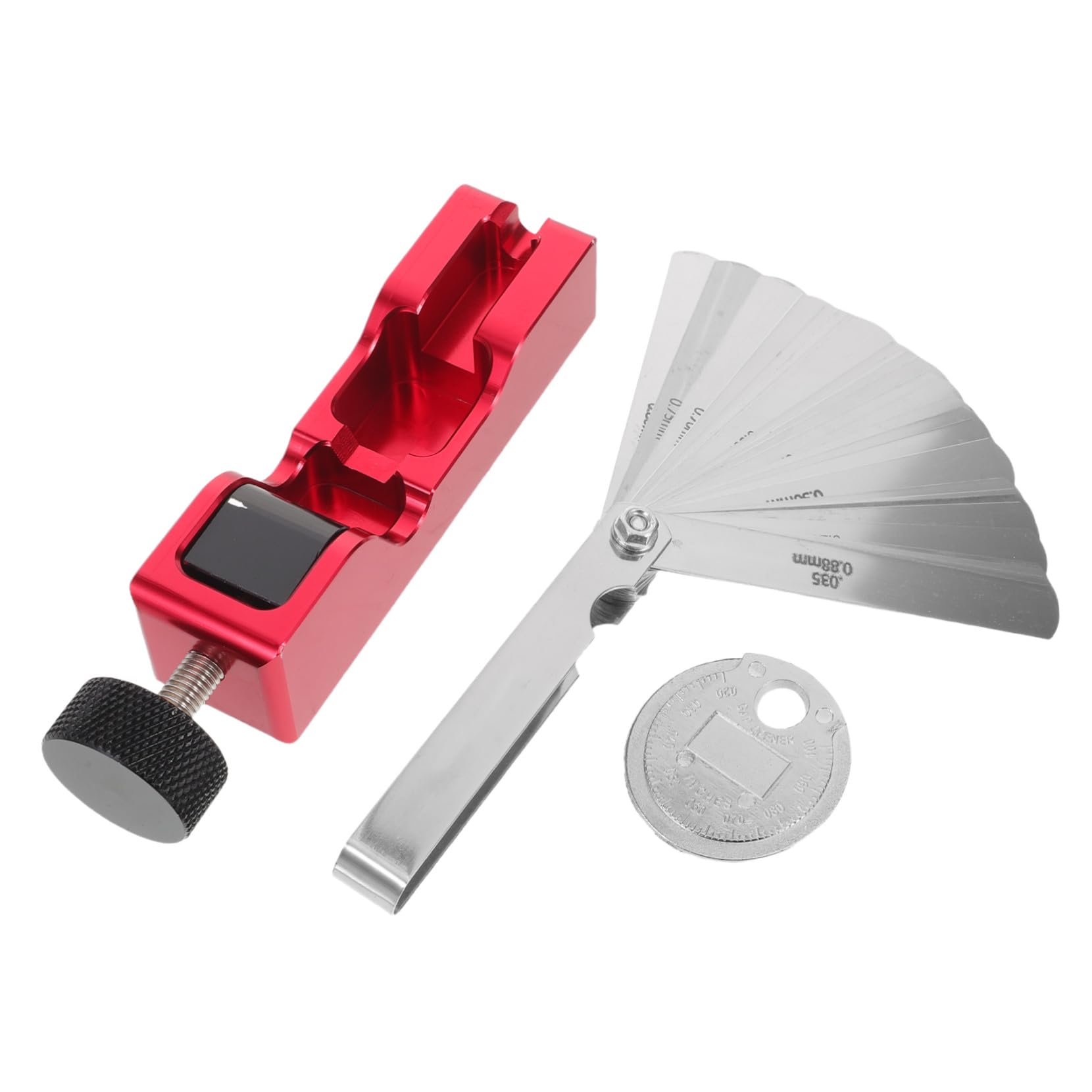 TOPBATHY Ajuste de brecha de bujía Medición de grosor de la válvula herramienta de separación de bujías automáticas galga de espesores aluminio