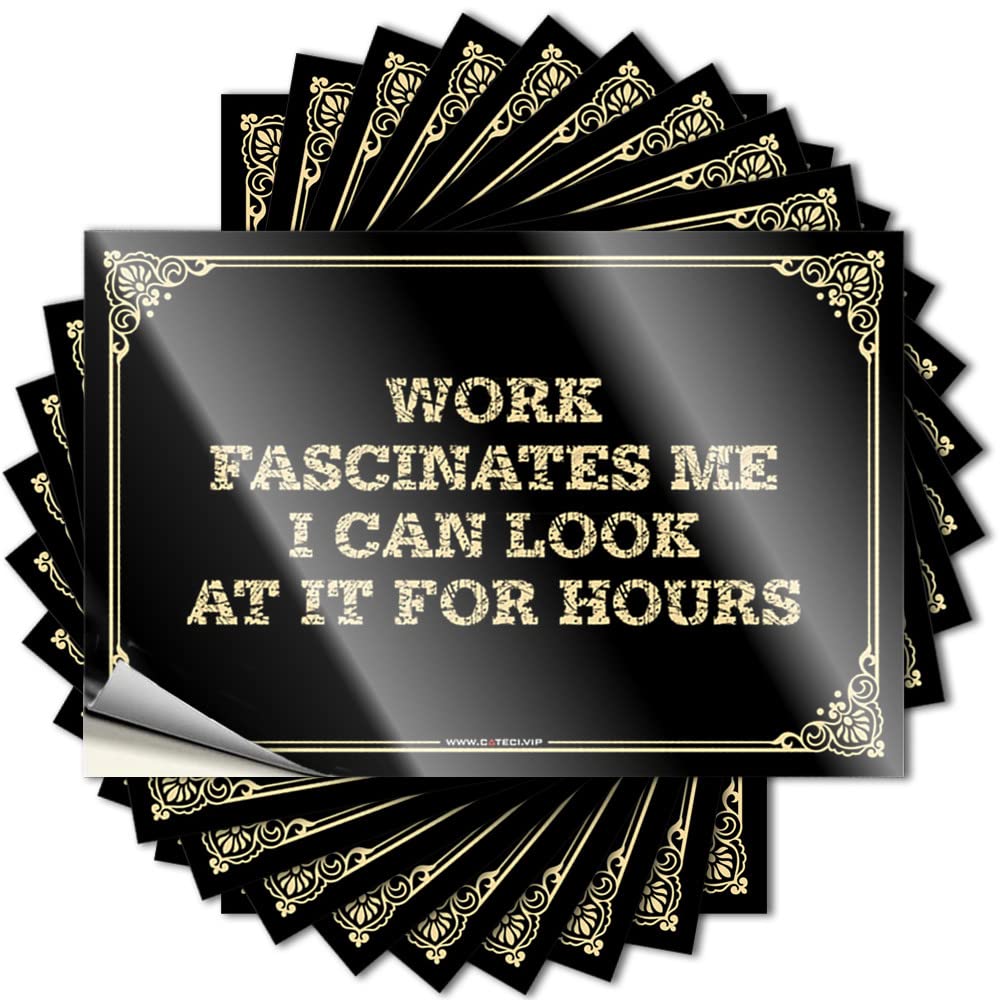 Fzfn Girls Colour Sticker Backyard Bar Decor Custom Stickers, Water Waterproof Work Fascinates Me I Can Look At It For Hours For Hydro Flask | Reading Vinyl Decals For Mom Holiday Gift(6X9cm)