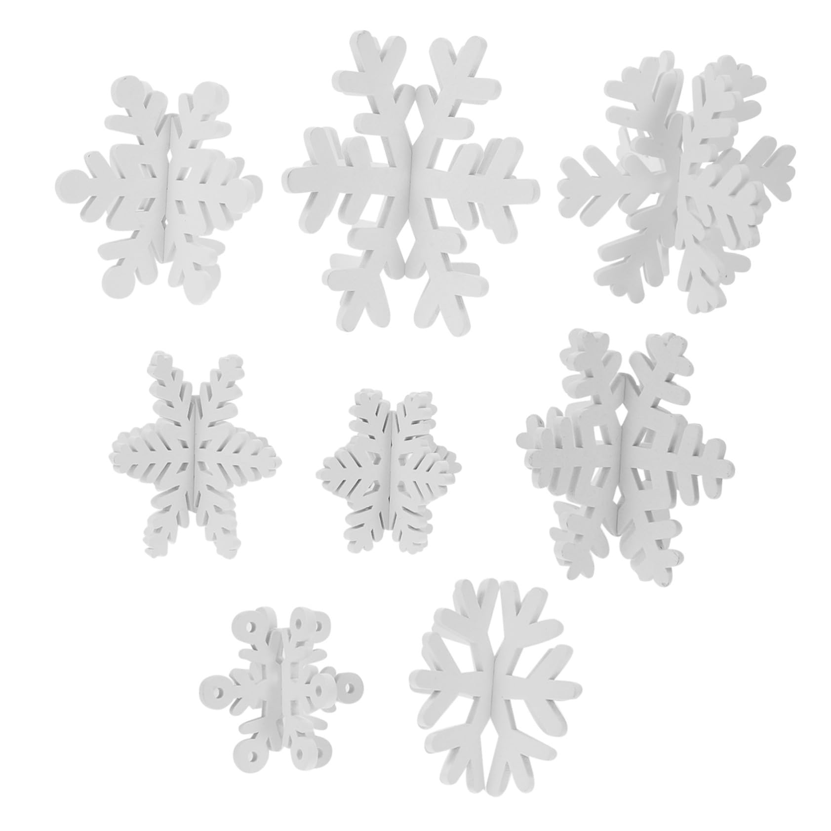LABRIMP 8 Piezas Decoración de Madera de Nieve 3D Adornos navideños de de Nieve Decoraciones de Madera de Invierno de Navidad
