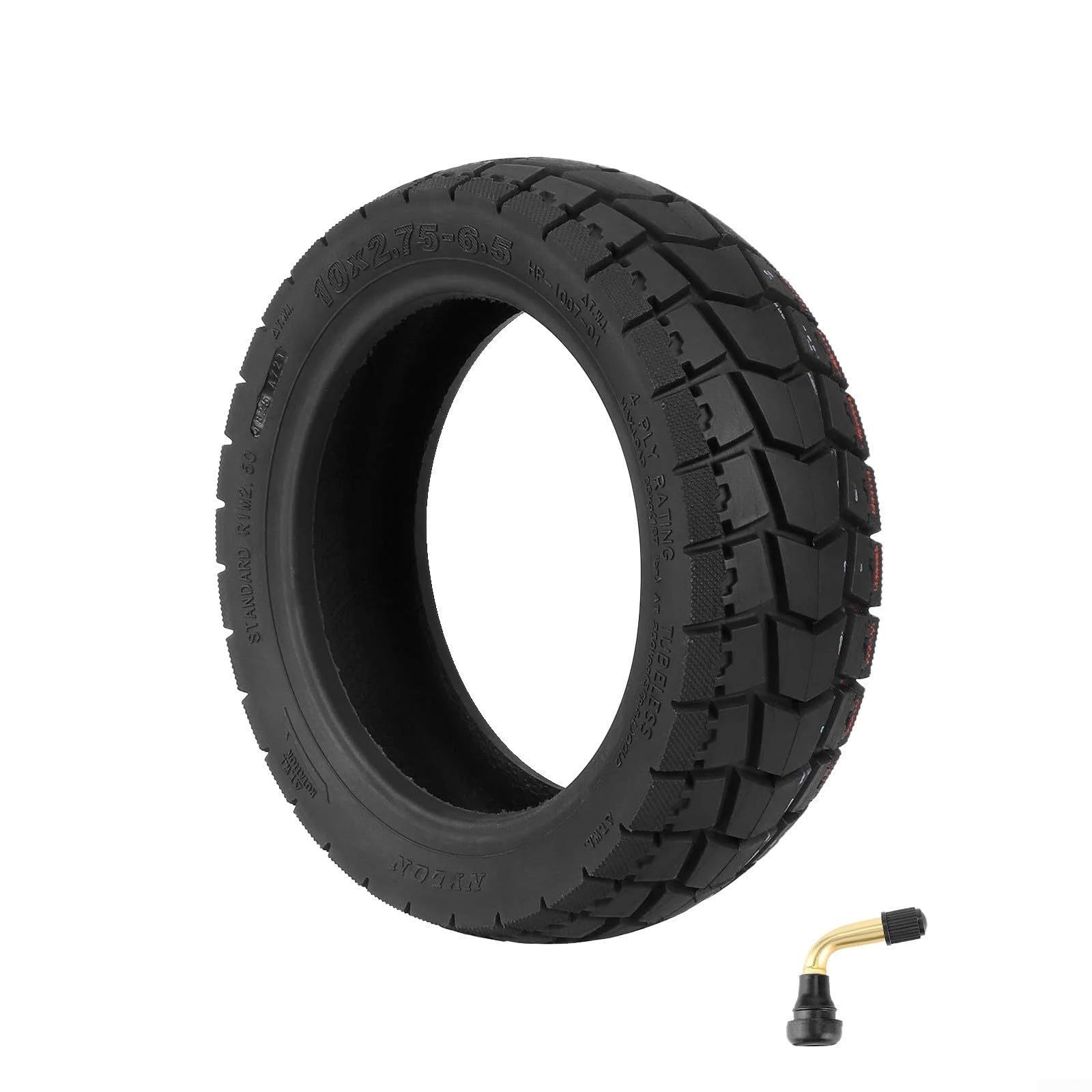 Allthingstore 10x2.75-6.5 Tubeless Scooter Tyre for Kukirin G2, Anti-Slip Replacement With Shield Tread for E-Scooters Use()