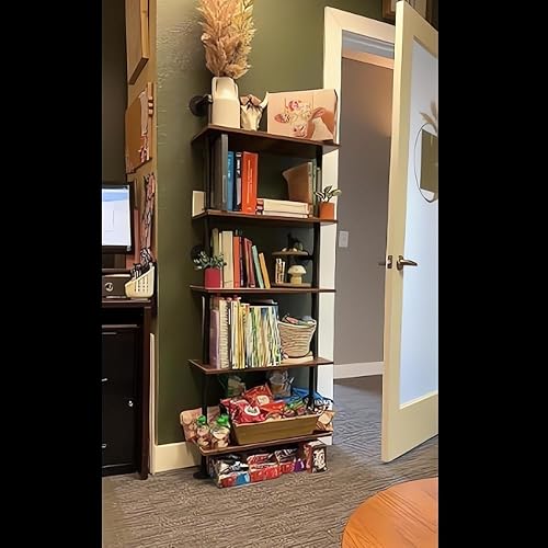 Miniatura 5 de Estantería industrial de tubería de 5 niveles de 67 pulgadas, estantes estante rústico negro en