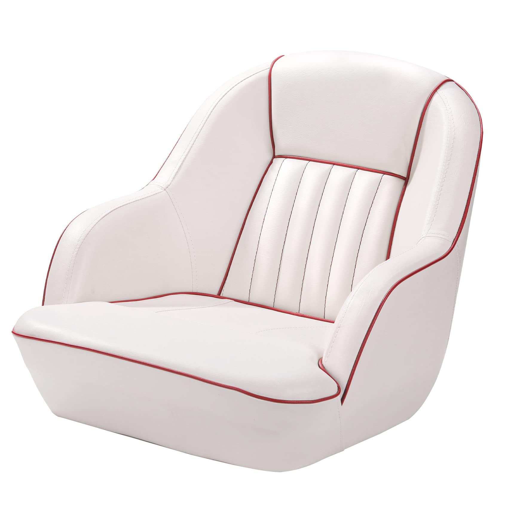 GarveeHome Boat Captain Chair for Pontoon Boats - Ergonomic Comfort Seat with Thick Foam Padding, Folding Backrest and Sturdy Assembly (5 x 5 inches & 5 x 12 inches) - Durable Vinyl -