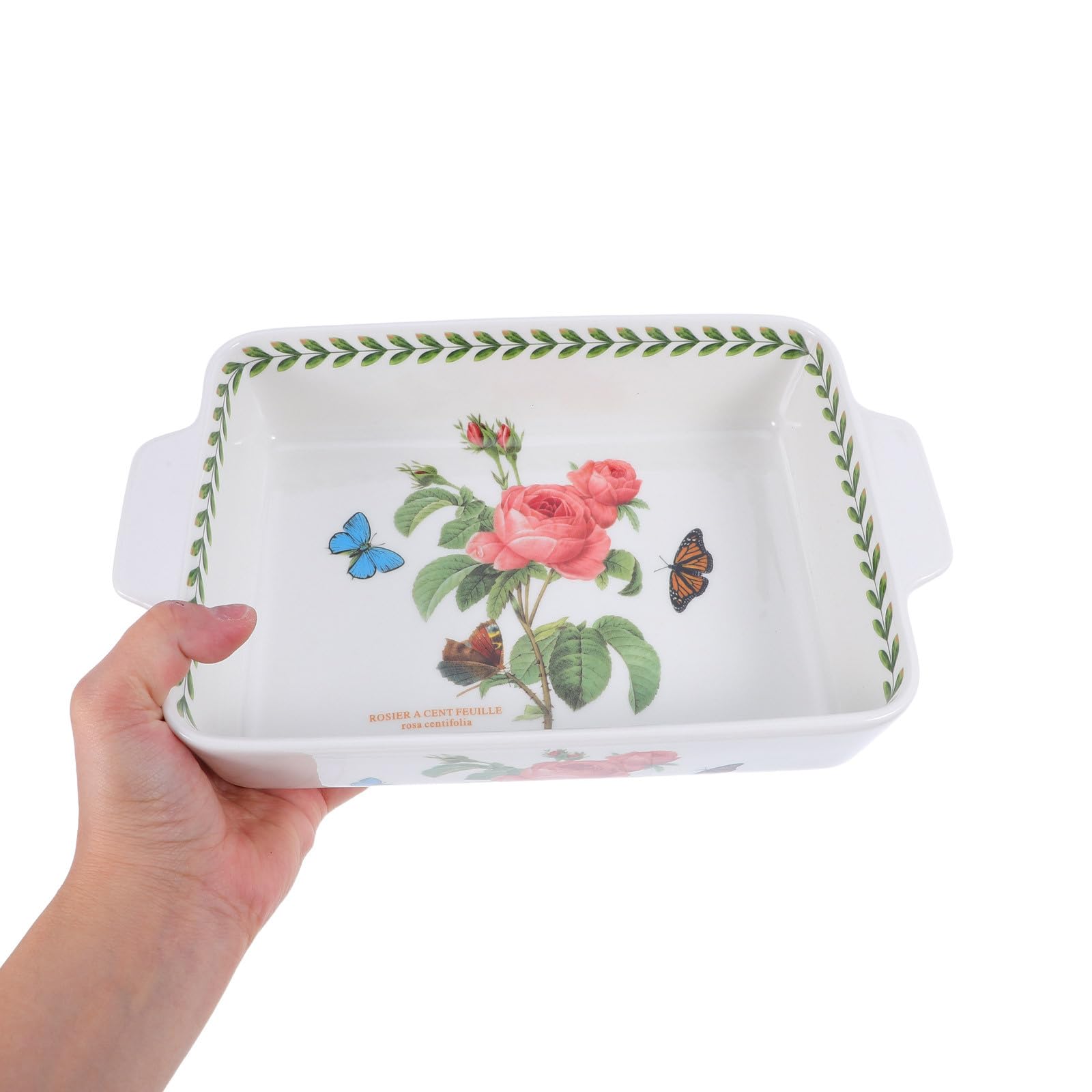 OSALADI Prostokątna ceramiczna forma do pieczenia z podwójnym uchem,
