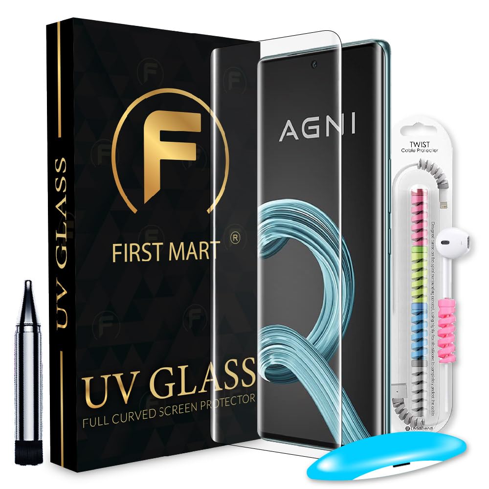 FIRST MART Tempered Glass for Lava Agni 2 5G with Edge to Edge Full Screen Coverage and Easy UV Glue Installation Kit and Cable Protector, Pack of 1 (B0CPC21413) Amazon Price History, Amazon Price Tracker
