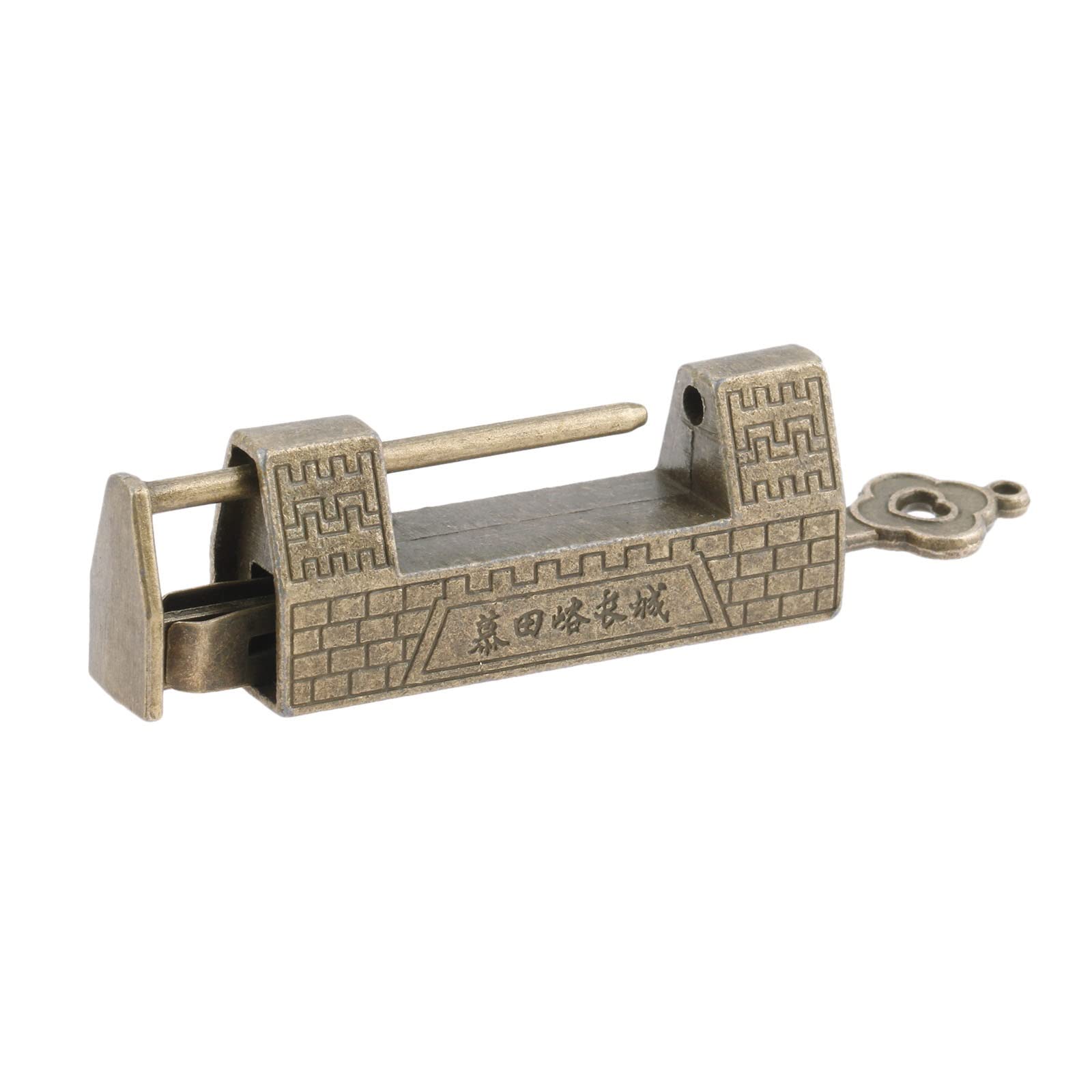 Vintage Antique Style Kłódka z Kluczami, Zamek Meble Chiński Stare Pudełko Zatrzask Klamra Klamra Zapięcie i Antyczny Brąz Zamek/Kłódka do Gabinetu Biżuteria Drewniane Pudełko Sprzętu
