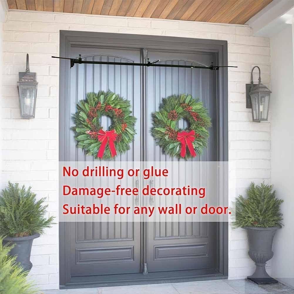 Garland Hanger for Front Door,Wreath Decorations Hangers for Wreaths, Lights,No Screws, Drilling, Glue-Damage-Free. (Large)