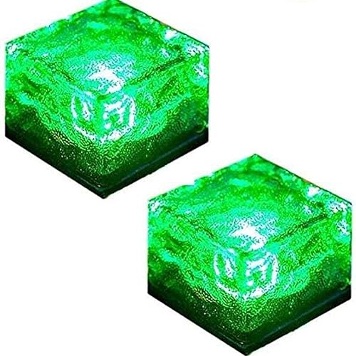 Miniatura 15 de Luces solares para cubitos de hielo – Luz solar de ladrillo LED para paisaje, luz de ladrillo de cristal, luces de camino al aire libre