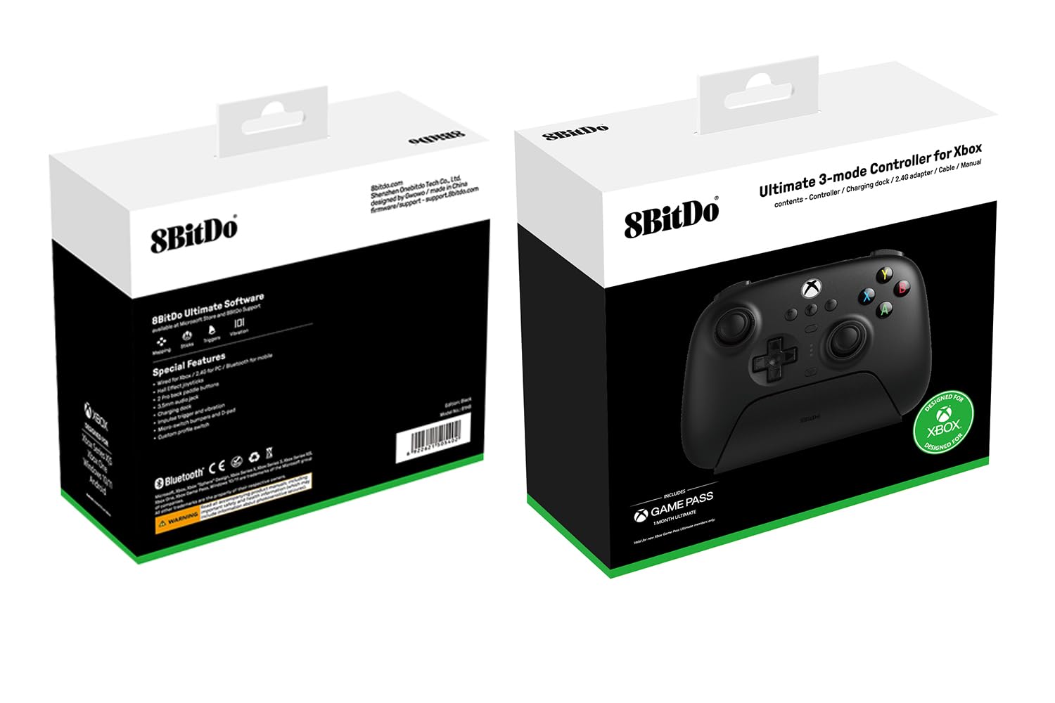 8Bitdo Ultimate 3 Modos Controlador para Xbox | USB-C, Bluetooth, 2.4g Controlador, Disparadores de Efecto Hall y Joysticks, Compatible con Xbox Series X|S, Xbox One, Windows, Android (Negro)