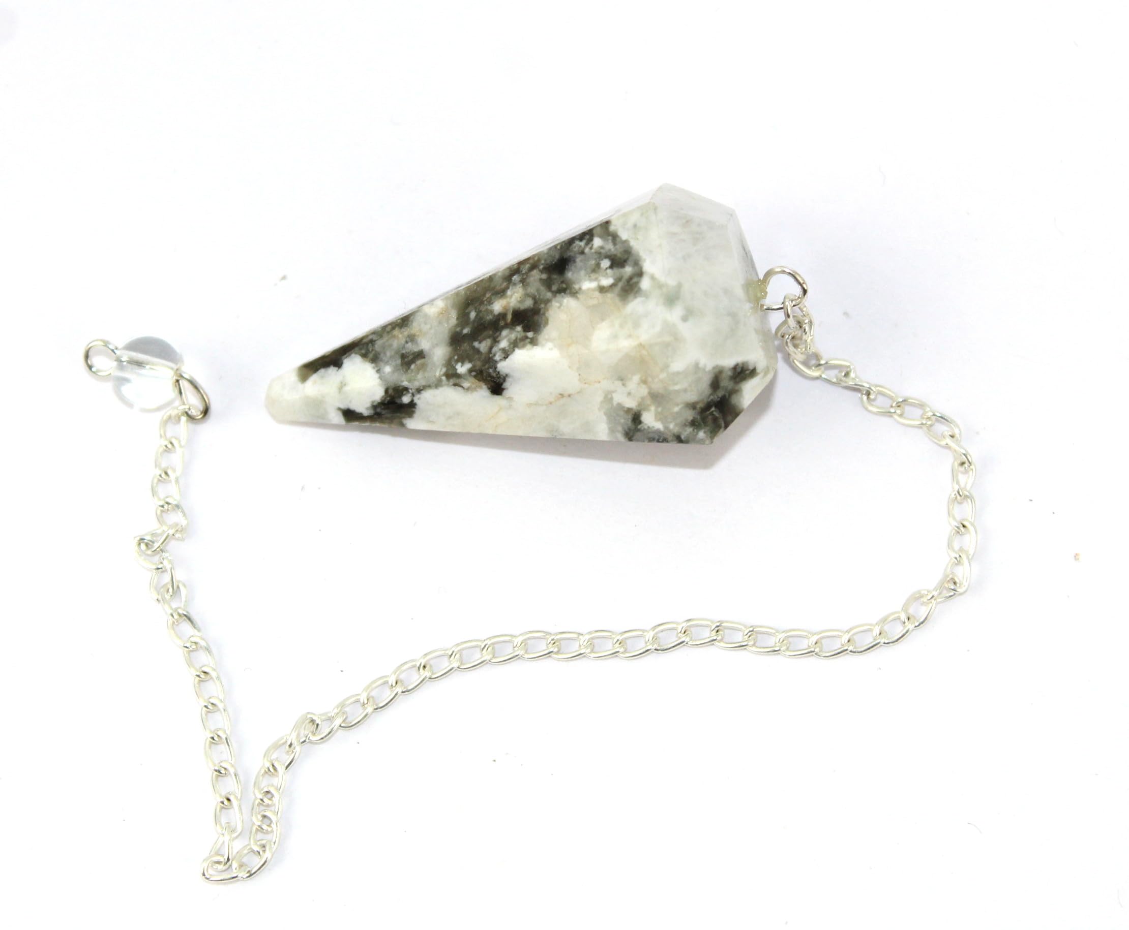 Jet Rainbow Moonstone Cone Shaped Pendulum Crystal Therapy Faceted Healing Spiritual