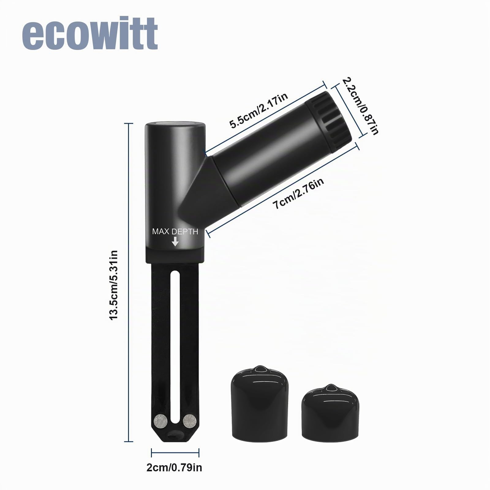 ECOWITT WH52 Sensor de Humedad del Suelo 3 en 1 de 16 Canales + Sensor de EC del Suelo + Medidor de Temperatura, higrómetro para Plantas de Interior/Exterior, Accesorio, Paquete de 4