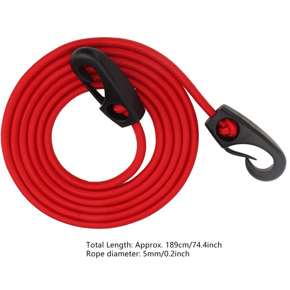 MAGT Elastico Sup Moschettone Barca Kayak Canoa SUP Paddle Guinzaglio Sicurezza Rod con Moschettone 189 cm Rosso