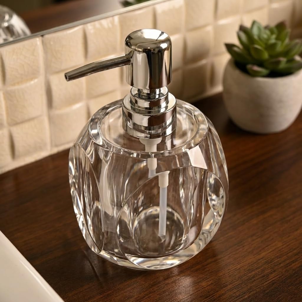 Deconox 1 Adet Akrilik Sıvı Sabunluk (210 ml) - 3 Farklı Renkli Kırılmaz Şeffaf Banyo ve Mutfak Düzenleyici Şık Losyon ve Sabun Pompası Organizer (Asorti)