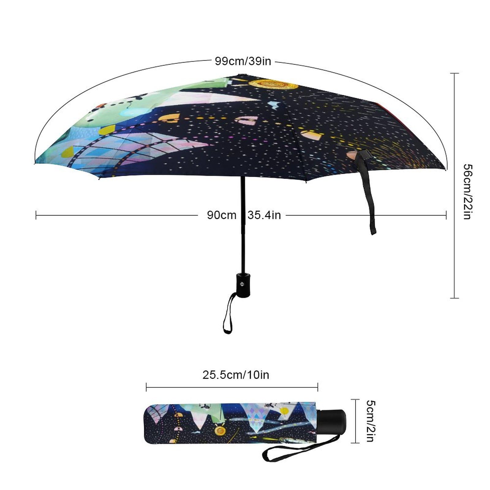 Amazon.co.jp: 藤城清治 星空の木馬 折りたたみ傘 軽量 日傘 晴雨兼用