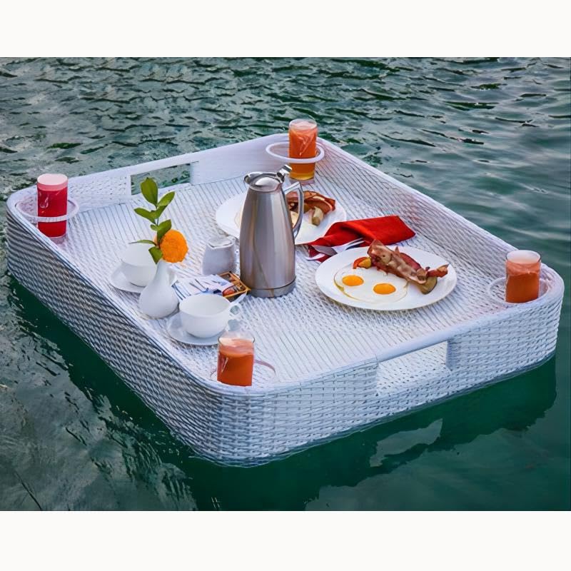 Amazon.co.jp: 水に浮かぶ朝食トレイ、籐のバスケット、ホテルとホテル