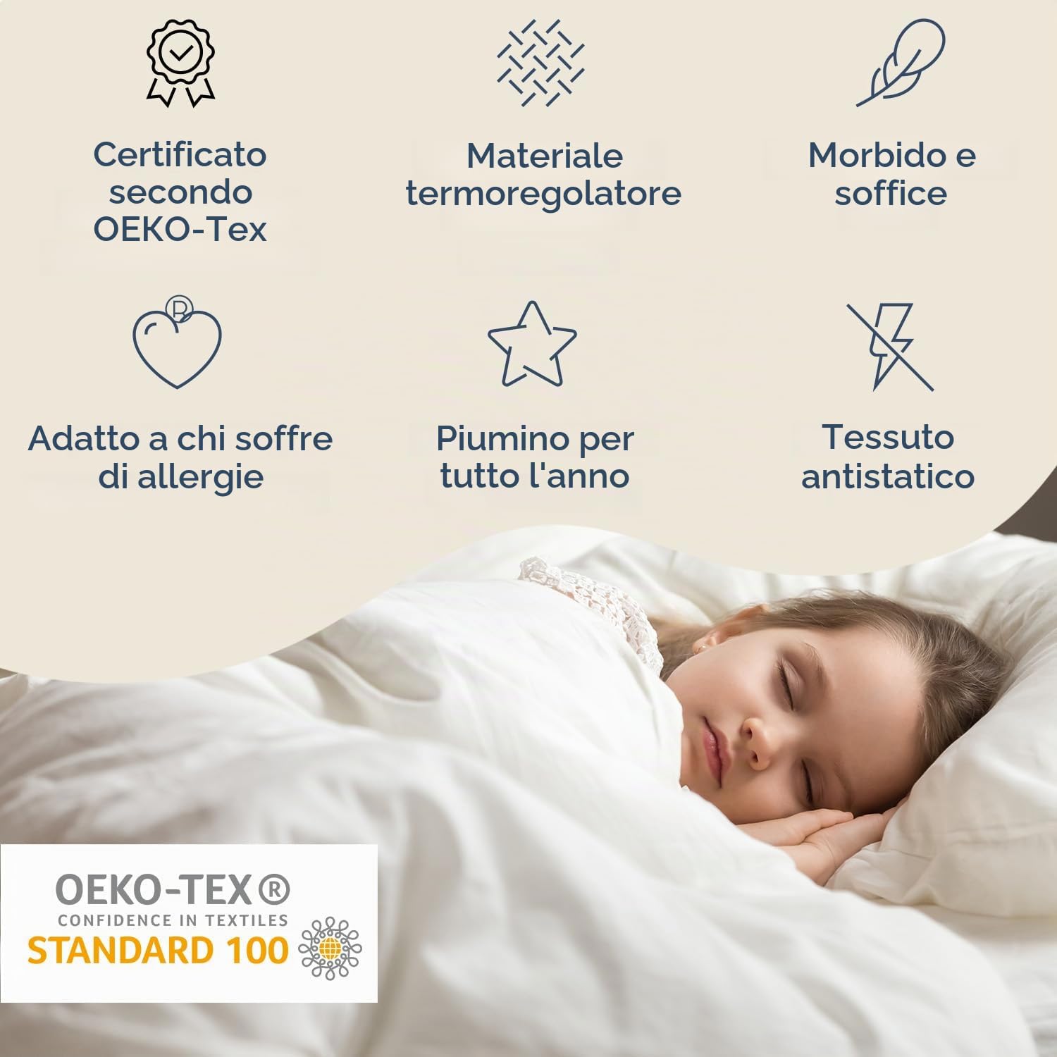 Sleepwise piumone 240x220 Estivo, Certificato Oeko-Tex, per Chi soffre di allergie, piumone Traspirante e Accogliente