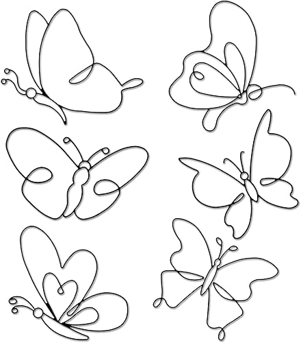Hotop 6 piezas de decoración de pared de mariposa de metal, arte de pared de mariposa negra, diferentes formas, decoración colgante de mariposa, Hotop 6 piezas de decoración de pared de mariposa de metal, arte de pared de mariposa negra, diferentes formas, decoración colgante de mariposa,