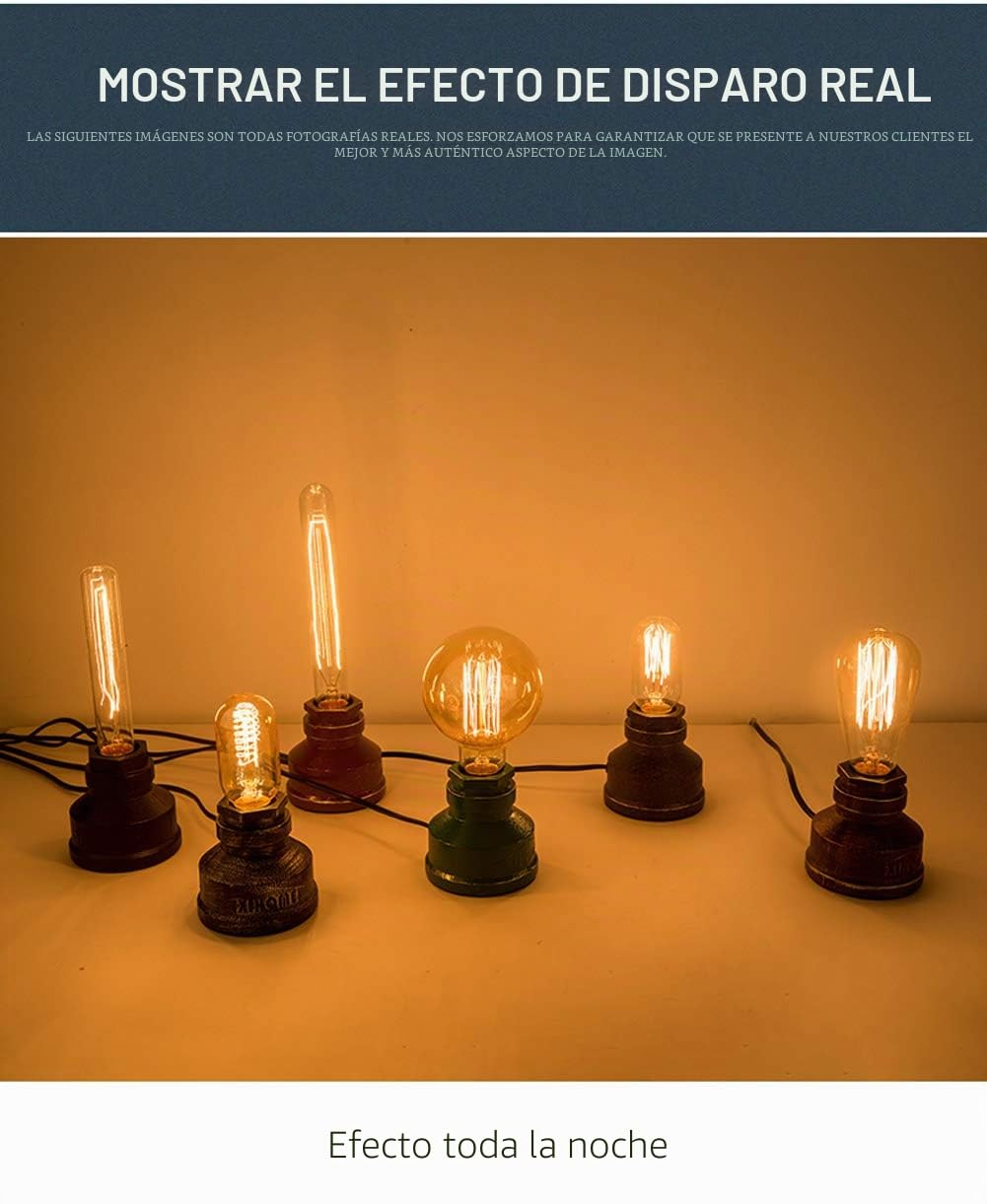 Vintage Lámpara de escritorio estilo aldea americana lámpara de mesa creativa hierro acero Lámpara de sobremesa rústica industrial steampunk con base retro E27 Portalámparas Iluminación LED Edison