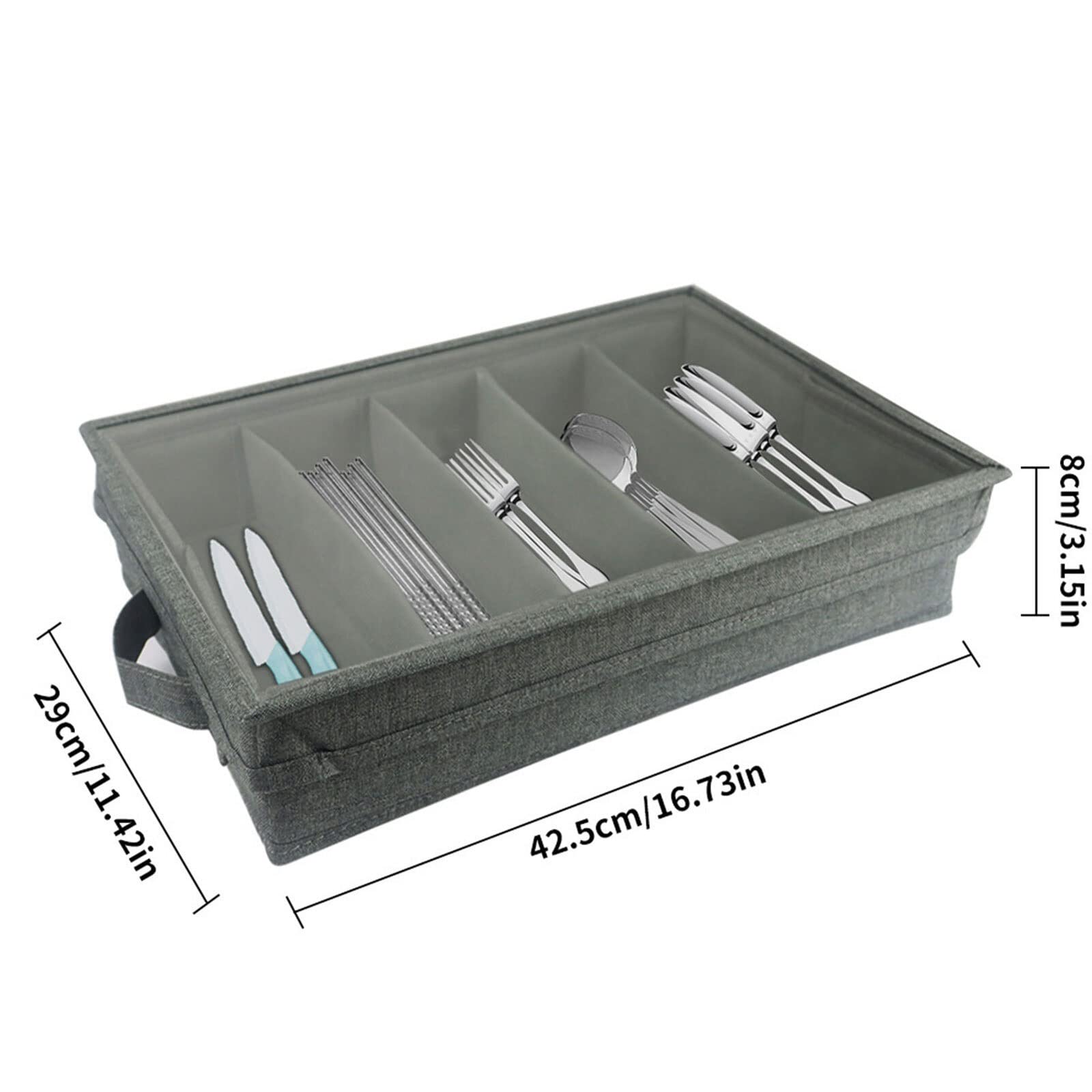 Esta Caja de Almacenamiento para vajilla es un Organizador de Cubiertos portátil de Gran Capacidad.