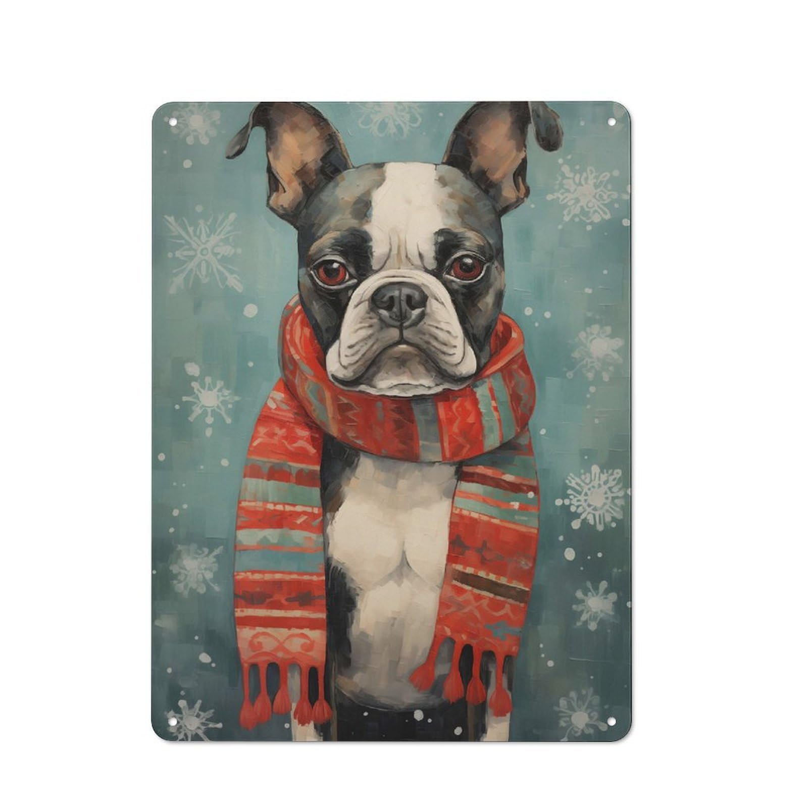 Junmoney French Bulldog Love Art Vintage Tin Sign 40X30cm With For Guest Room Or Hallway, For Collectors Decorating Guest Rooms And Hallways