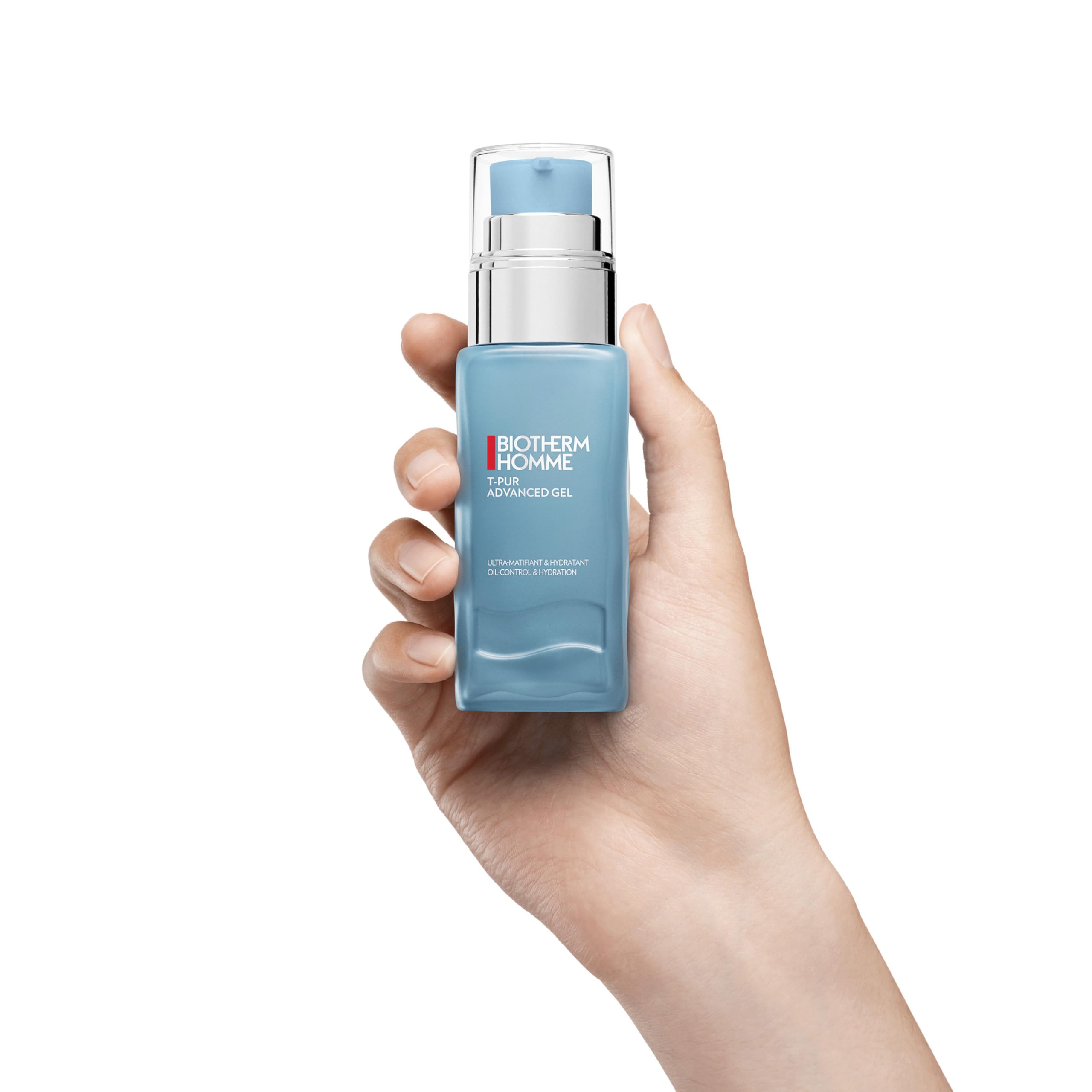 Biotherm Homme T-Pur Gel, un gel hidratante para hombres con piel normal a grasa, con sales marinas francesas y plancton biotecnológico, hidrata y purifica, antiaceite y brillo, 50 ml