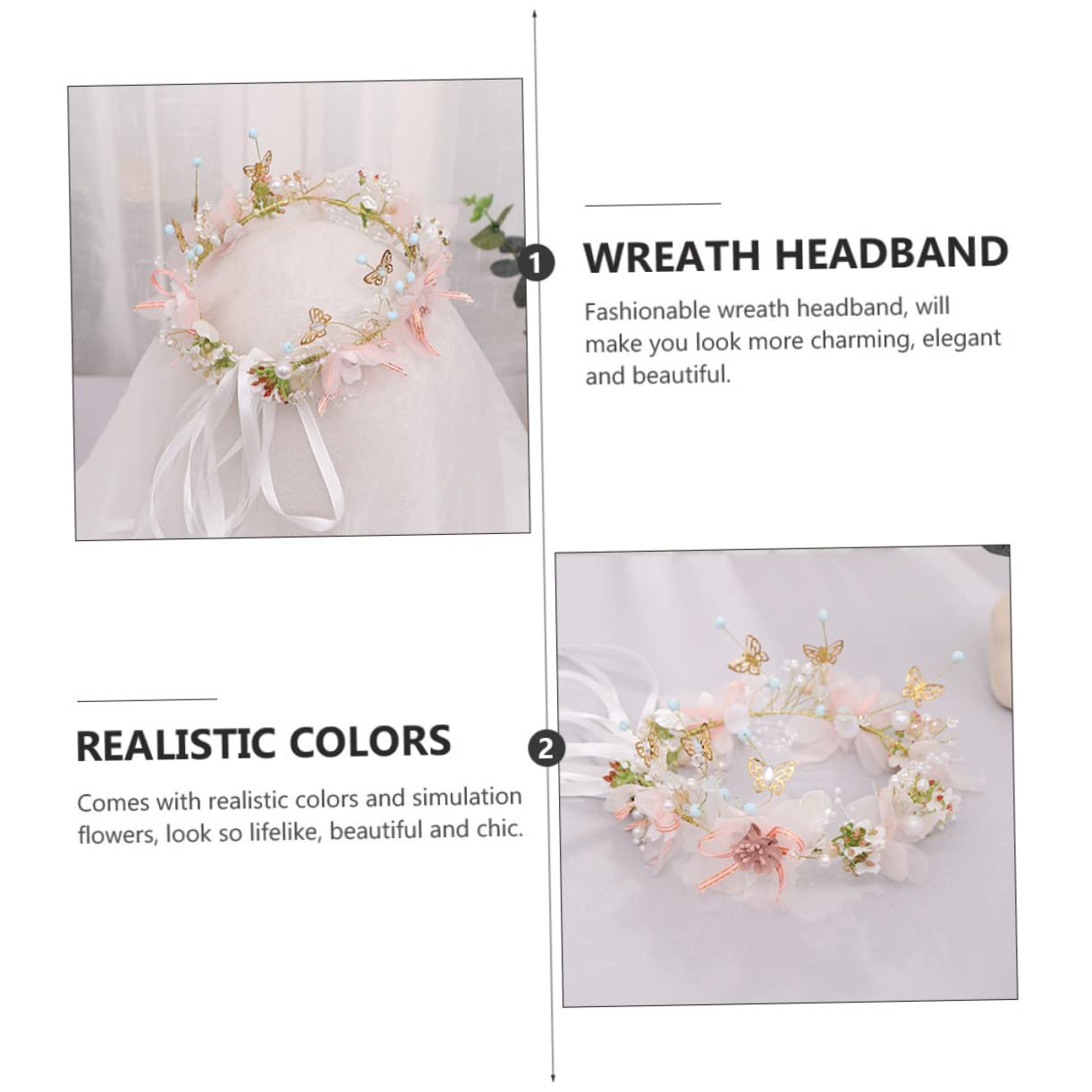 FRCOLOR 3stücke Braut Haarkranz Blumen Für Farbige Blumenwreath Als Haaraccessoire Für Strand Festival Fotografie Und Feiern Langlebig Und Rutschfest
