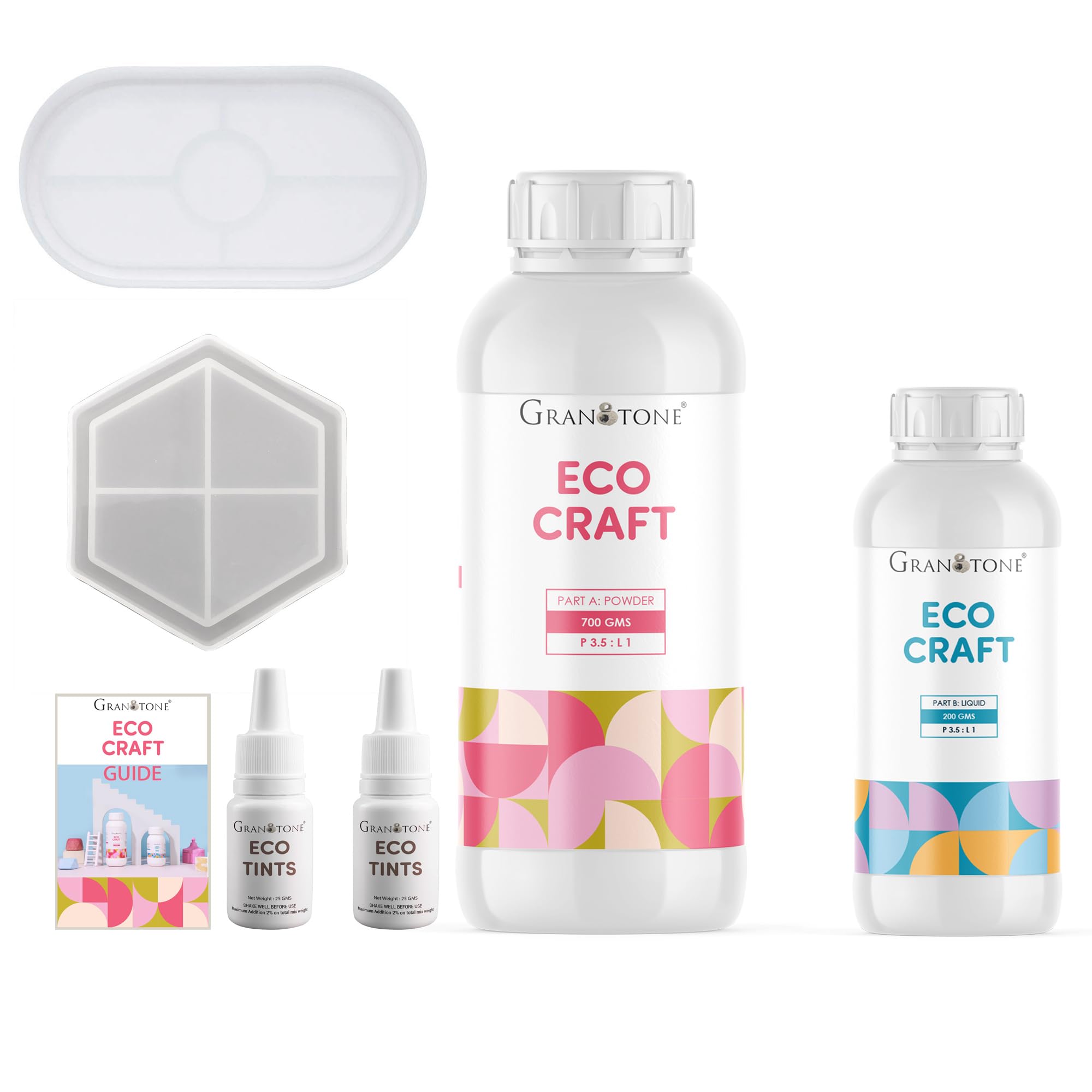 Granotone ECO Craft – Eco-Friendly Casting Material for DIY Terrazzo, Home Décor & Art Projects | Quick-Drying (30 Min), Non-Toxic, Sustainable, Zero Fumes | Powder-to-Liquid Ratio 3.5:1 (ECO900KIT)-image-35