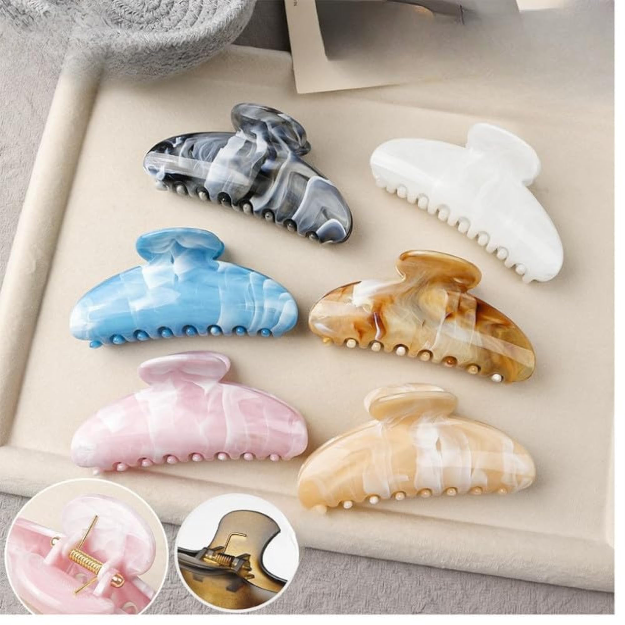 Colorful Pattern Shark Claw Clip for Half Tied Hair, Yellow