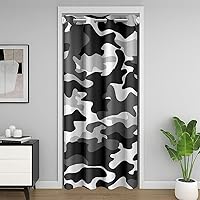 Vista 12 de jejeloiu Bonita cortina de puerta de ciervo para puerta, privacidad, 34 x 80 pulgadas, para niñas, niños, sala de caza, estampado de pata de oso