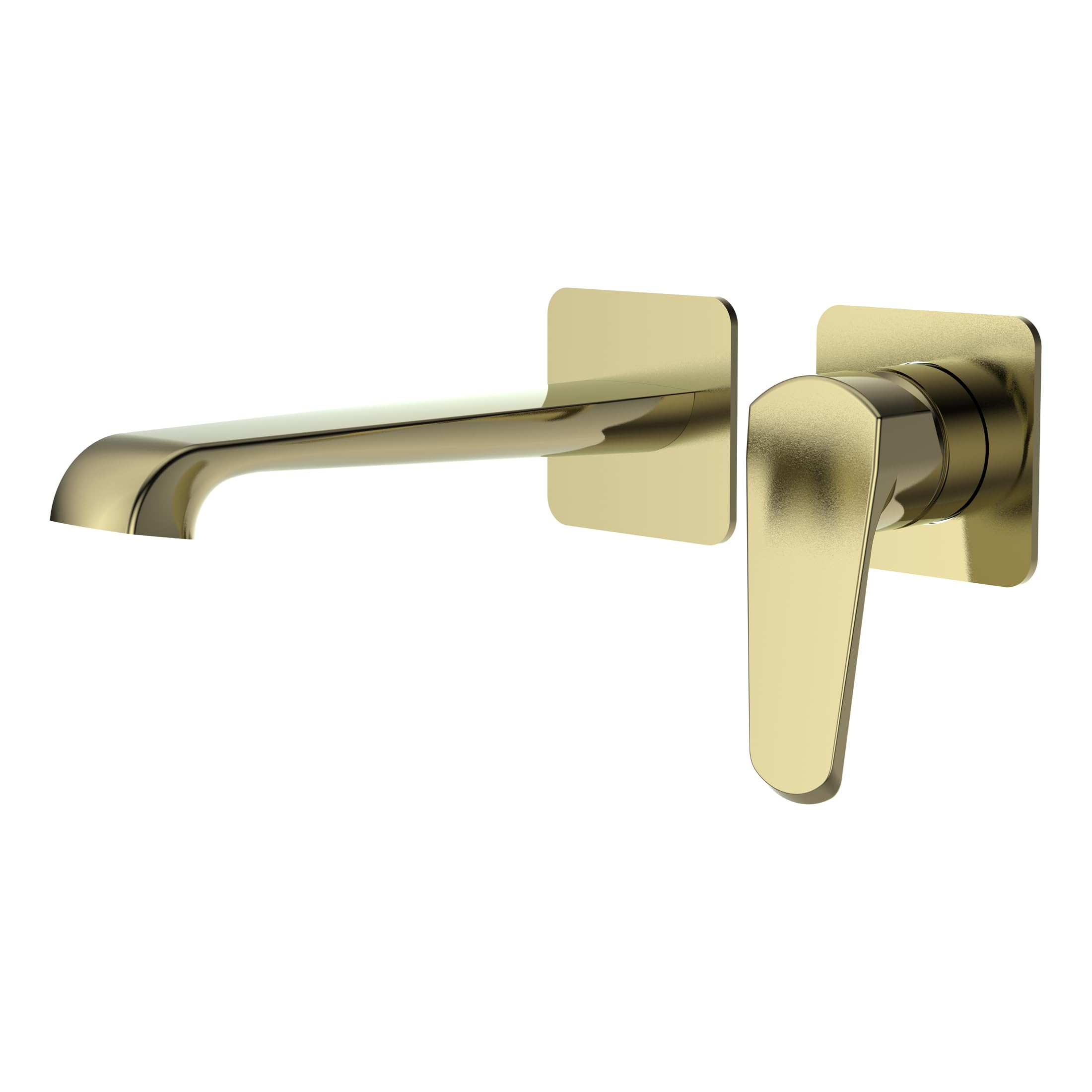 Lunaris Brushed Brass Wall Mounted Bath Filler Mixer Tap Wall Mounted Luxury