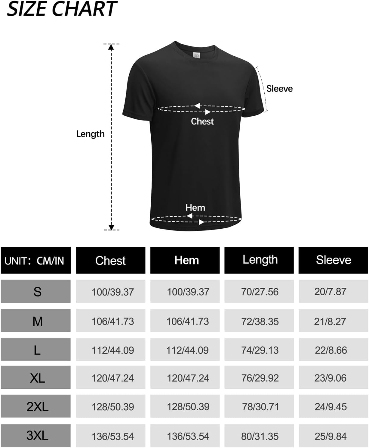 Men's Athletic T-Shirts Quick Dry Running Workout Shirts Short Sleeve Activewear Crew Neck Gym Tee Tops Black