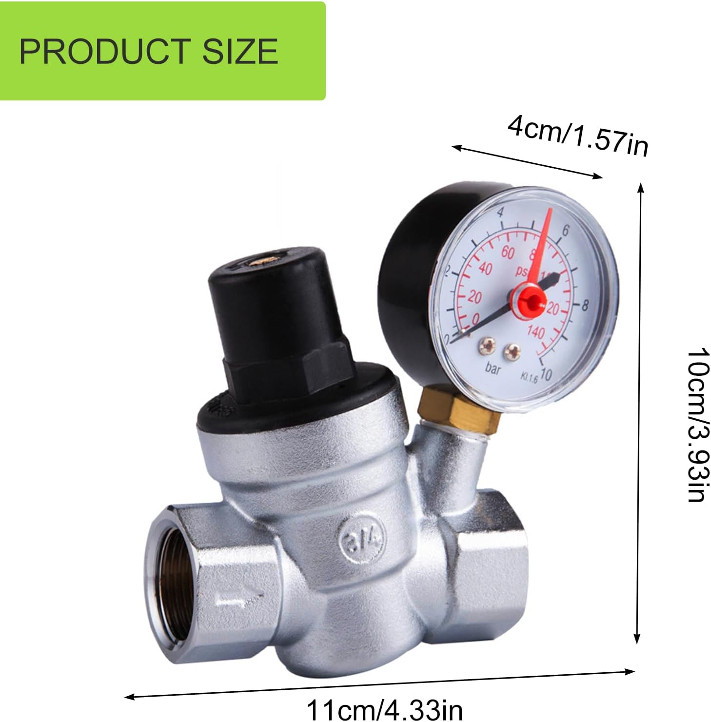 Sturdy Brass Water Pressure Regulator Gauge DN15 DN20 Tap Reducing Valves for Home Industrials Systems Use Pressure Regulator Brass