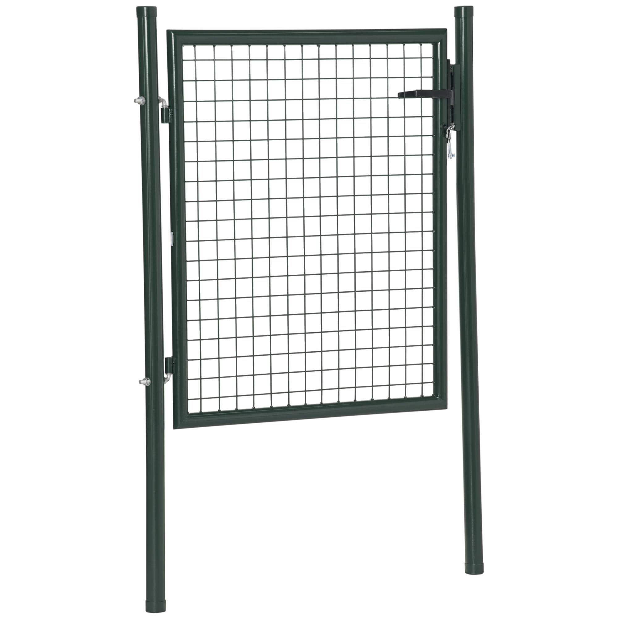 HOMCOM Portail en Maille de Jardin portillon de Jardin portillon de Patio Porte de terrasse extérieur Acier dim. 97L x 150H cm Vert