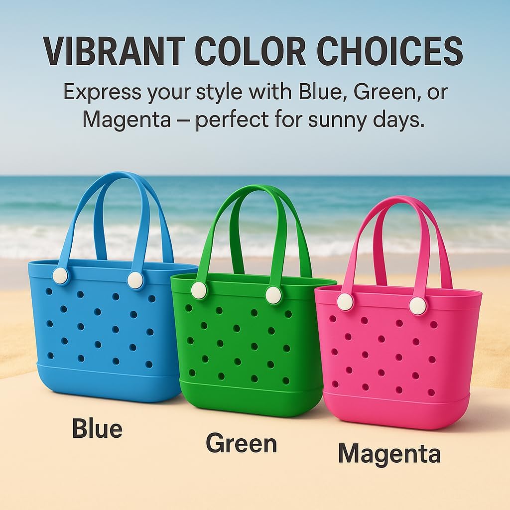 EVA Waterproof Beach Tote Bag-Large Sand Proof Tote with Handles for Women&Men|Lightweight Pool,Travel,Shopping Bag - Image 5