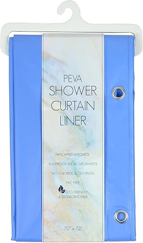 Miniatura 14 de Forro de cortina de ducha PEVA de 3 calibres 70"x72" con 3 imanes en la parte inferior y 12 ojales de metal para tus ganchos de ducha (Gris-)