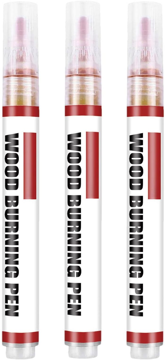 CRTGW Wood Burning Pen, Scorch Markers For Wood | Wood Burning Marker, Heat Sensitive Wood Burning Paste For Wood And Crafts, Fine Round Tip, Bullet Tip For Easy Use